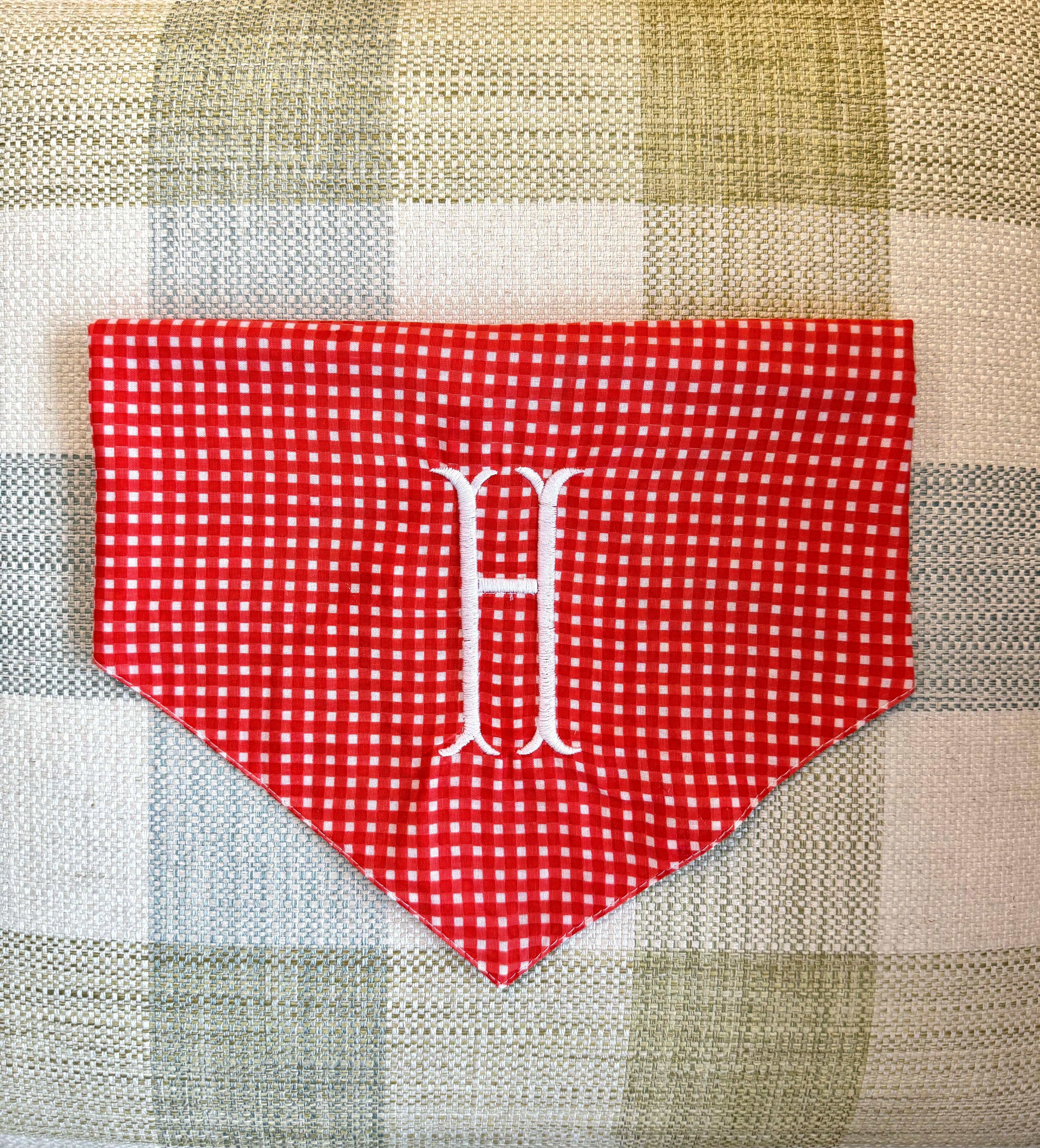 Red Gingham Pet Bandana