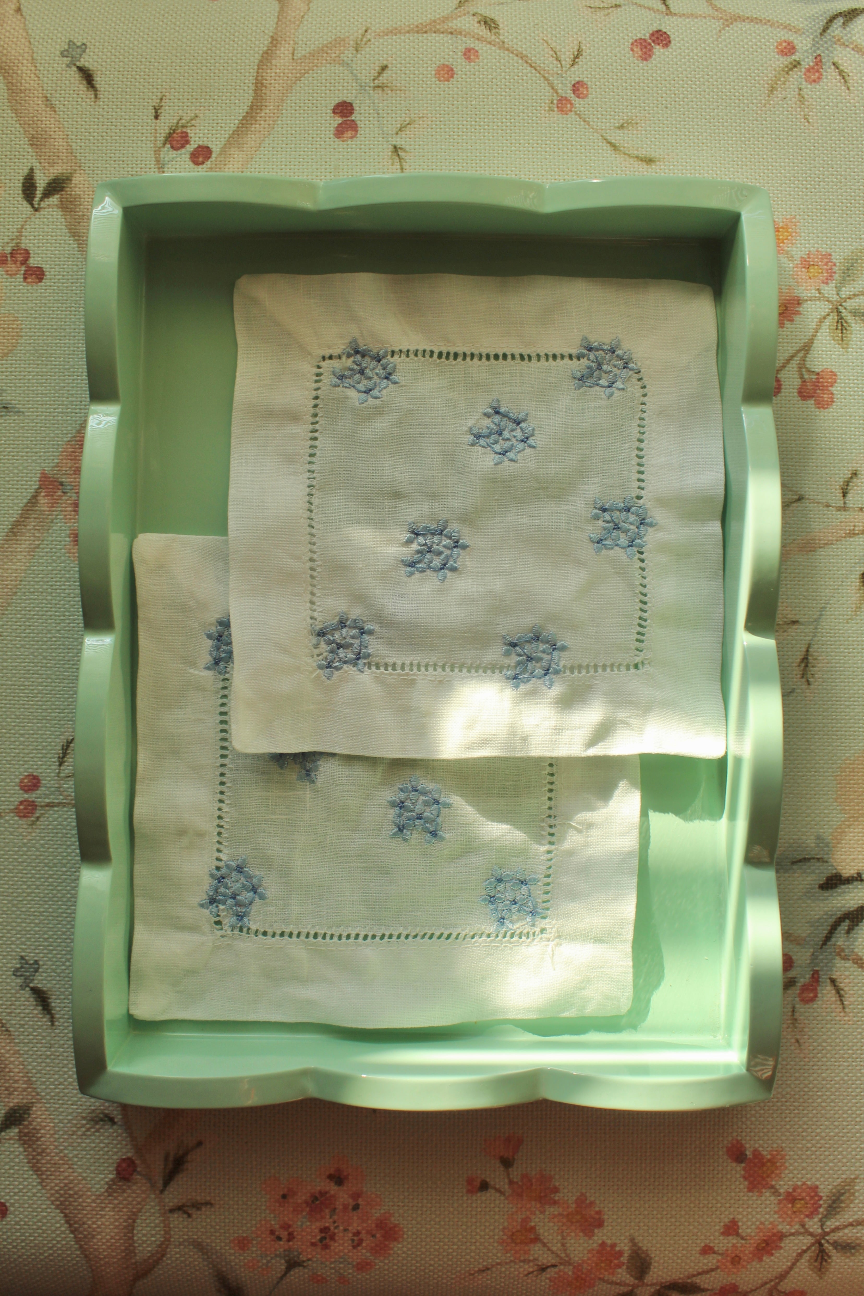 Blue Hydrangea Cocktail Napkins - Set of Two